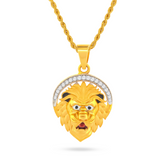 22K Gold Majestic Lion Head Pendant